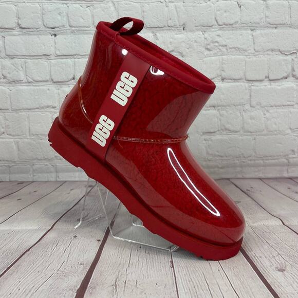 Ugg Classic Samba Red Mini Clear Waterproof Boots Women’s Size 6 (S/N 1112386K) - Picture 2 of 10